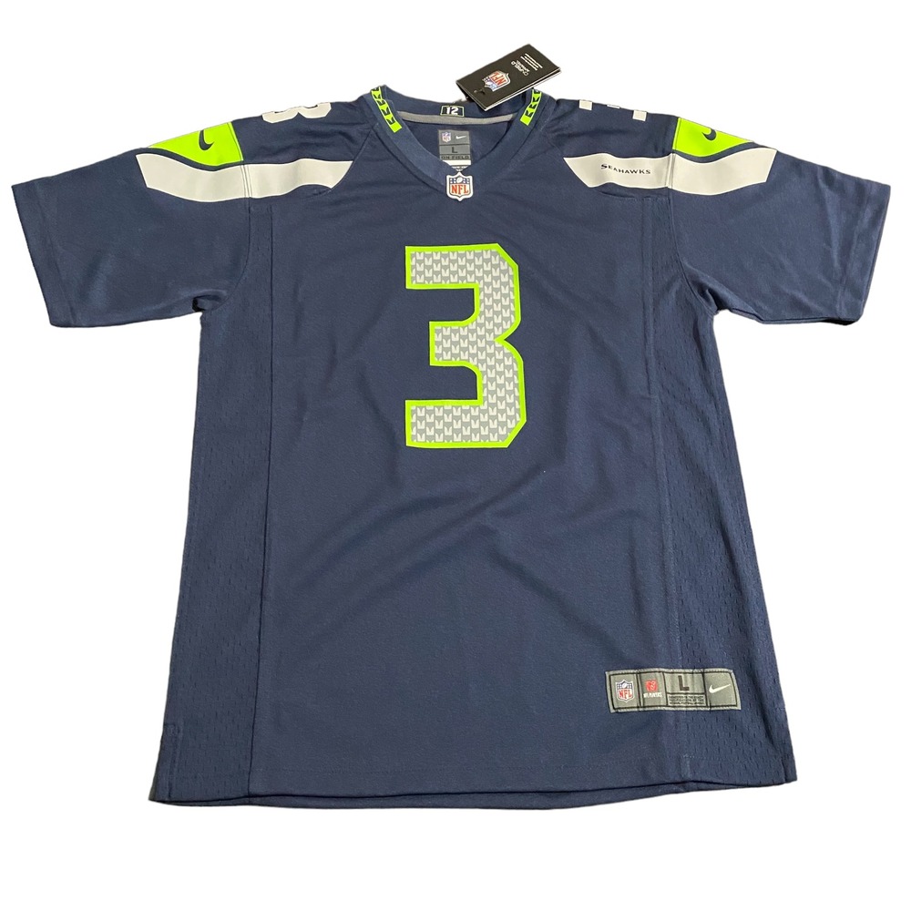 Nike Seattle Seahawks‎ Russell Wilson #3 Football Jersey Youth Size L